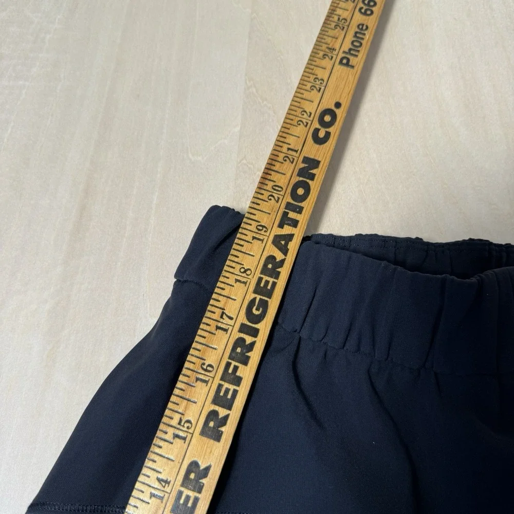 Lululemon On The Fly Skirt Woven Solid‎ Black Drawstring Elastic Waist Size 6